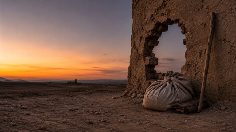 Ezekiel 12 Commentary - Featured Image - Desolate desert ruins at sunset