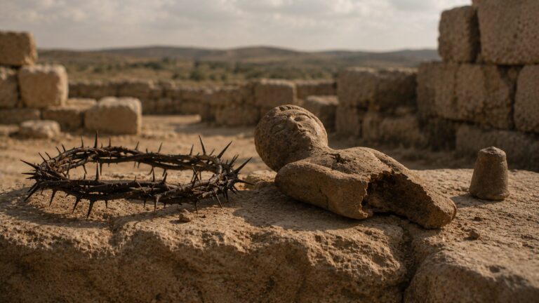 Ezekiel 14 Commentary - Featured Image - Ancient relics on weathered stone ledge