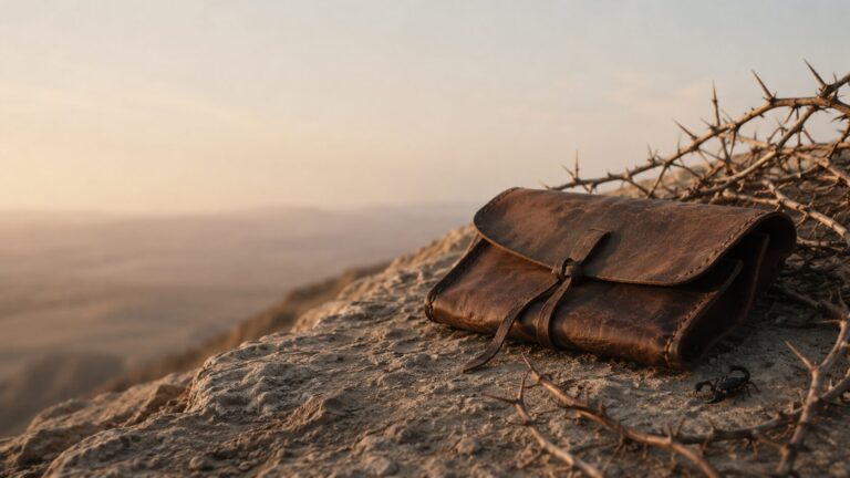 Ezekiel 2 Commentary - Featured Image - Desert pouch on rocky ledge