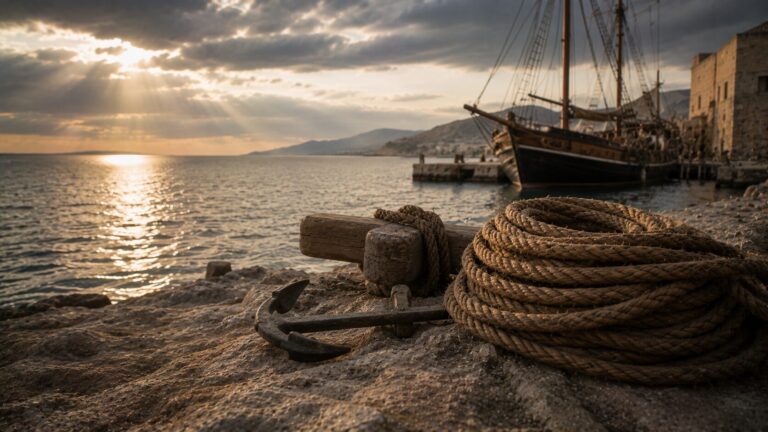 Ezekiel 27 Commentary - Featured Image - Golden hour at the coastal dock