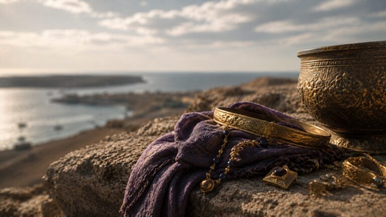 Ezekiel 28 Commentary - Featured Image - Golden treasures by the coast