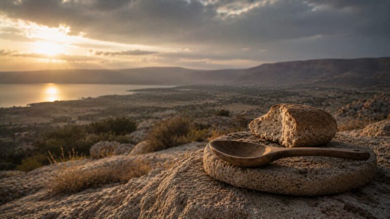 Ezekiel 3 Commentary - Featured Image - Golden hour meal by the valley