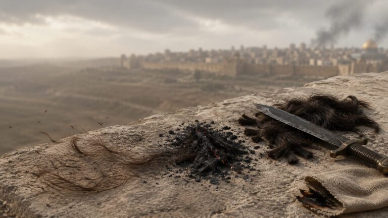 Ezekiel 5 Commentary - Featured Image - Windblown remnants on a distant rooftop