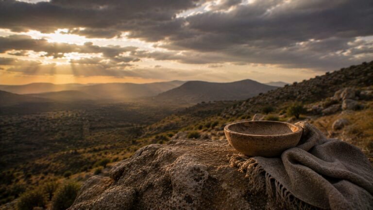 Habakkuk 1 Commentary - Featured Image - Golden sunset over rocky valley
