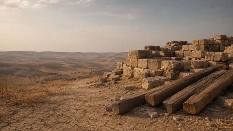 Haggai 1 Commentary - Featured Image - Ancient ruins in a barren landscape