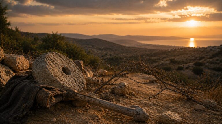 Hosea 2 Commentary - Featured Image - Golden hour over a rugged valley