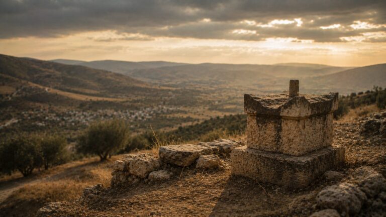 Hosea 8 Commentary - Featured Image - Golden hour over the ancient altar