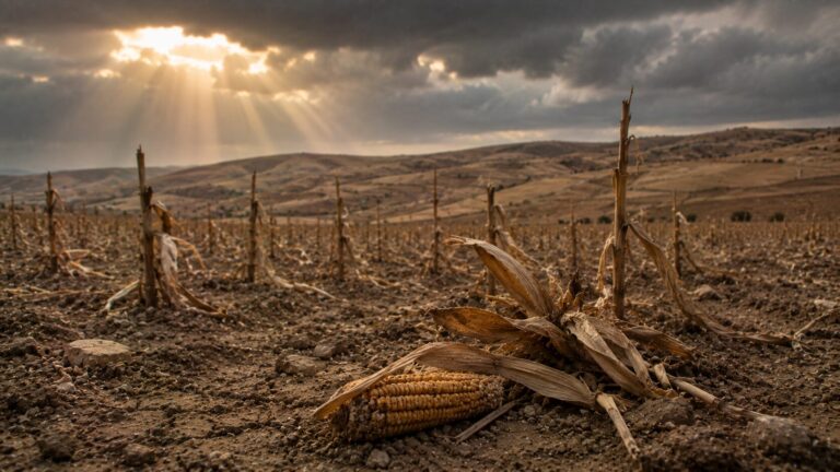 Joel 1 Commentary - Featured Image - Desolate field beneath stormy skies