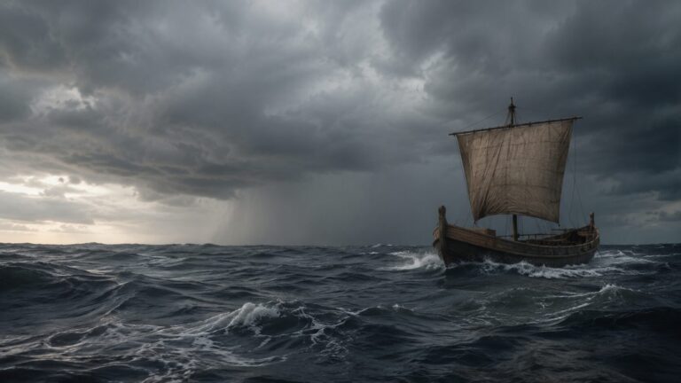 Jonah 1 Commentary - Featured Image - Stormy seas and a lone sailboat