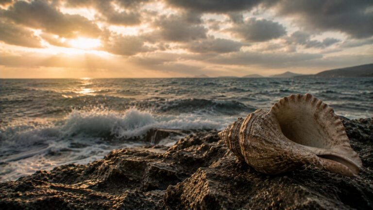 Jonah 2 Commentary - Featured Image - Golden hour by the rocky shore
