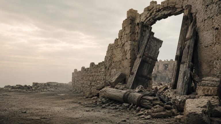 Lamentations 2 Commentary - Featured Image - Ruined stone gate in desolation